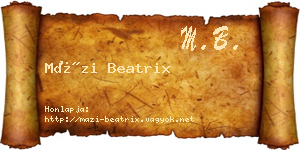 Mázi Beatrix névjegykártya